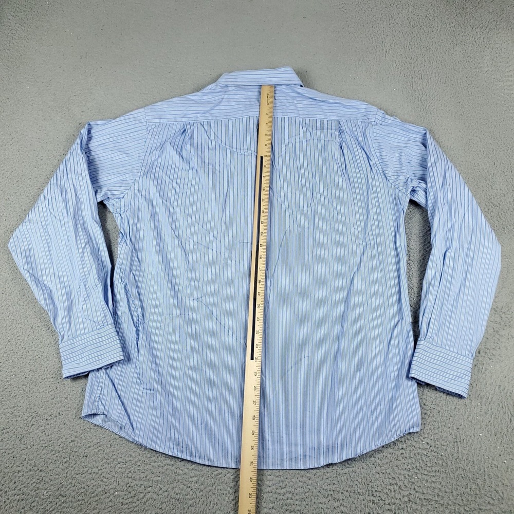 Tommy Bahama Shirt Mens 16.5 Blue Striped Dress Button Up Long Sleeve - Picture 3 of 6